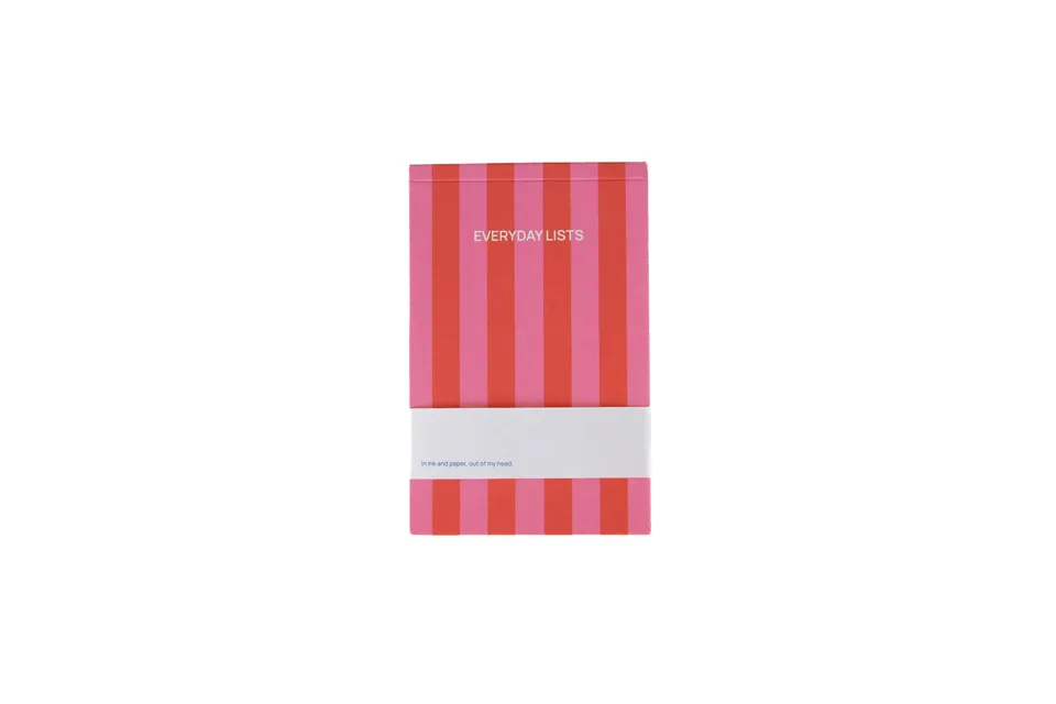 a-journal-notepad-stripes-notizblock-pink-red image 1