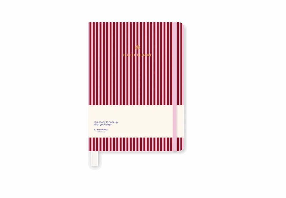 a-journal-bullet-journal-notizbuch-pink-bordeaux-dotted image 1