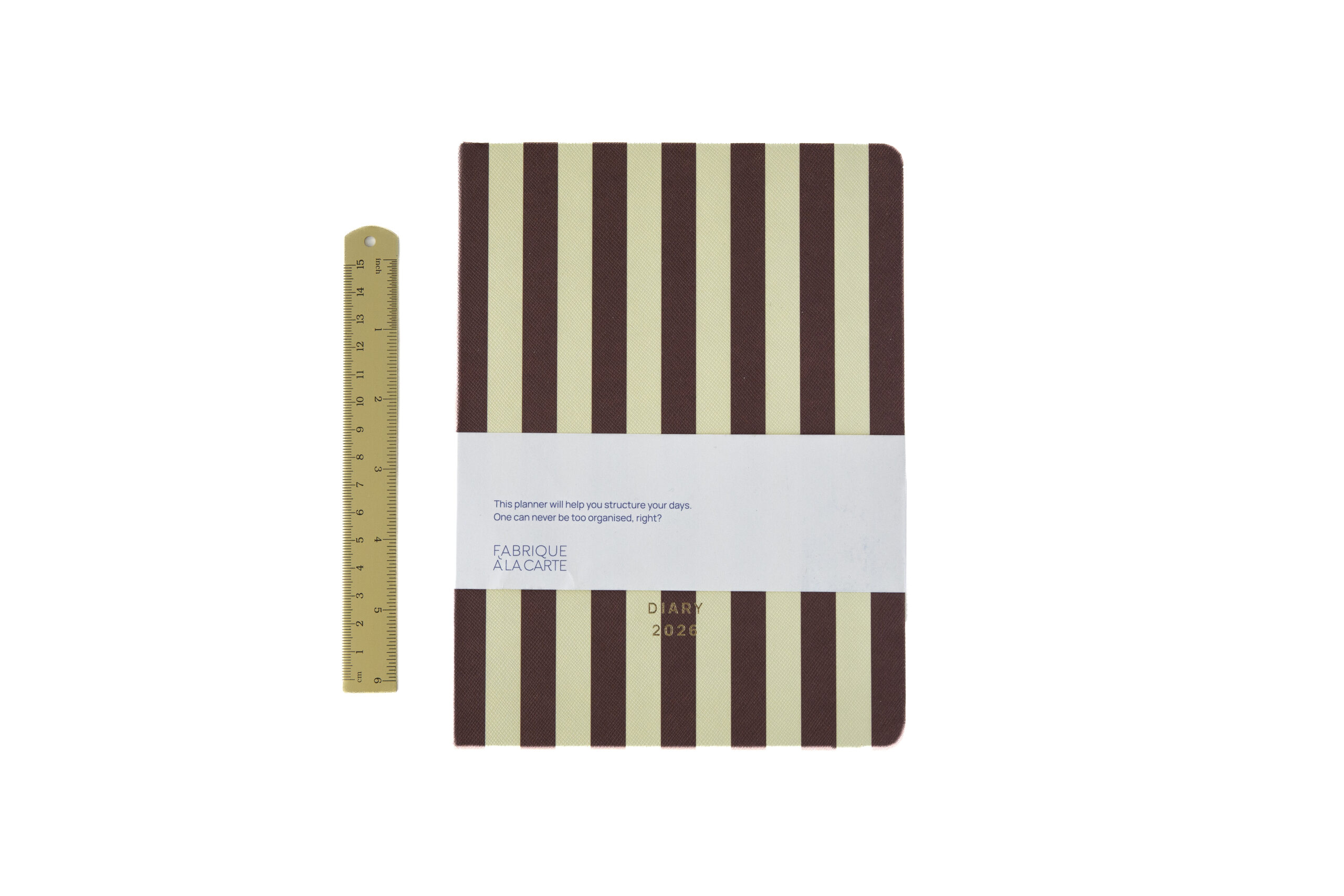a-journal-fabrique-diary-2026-kalender-stripes-brown image 4