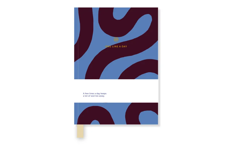 a-journal-one-line-a-day-flow-blue-brown-5-jahres-tagebuch image 1