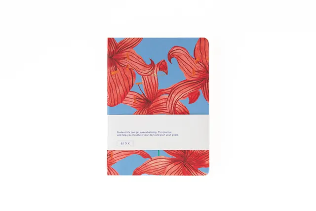 a-journal-ink-school-diary-flower-red-schulplaner-rot image 1