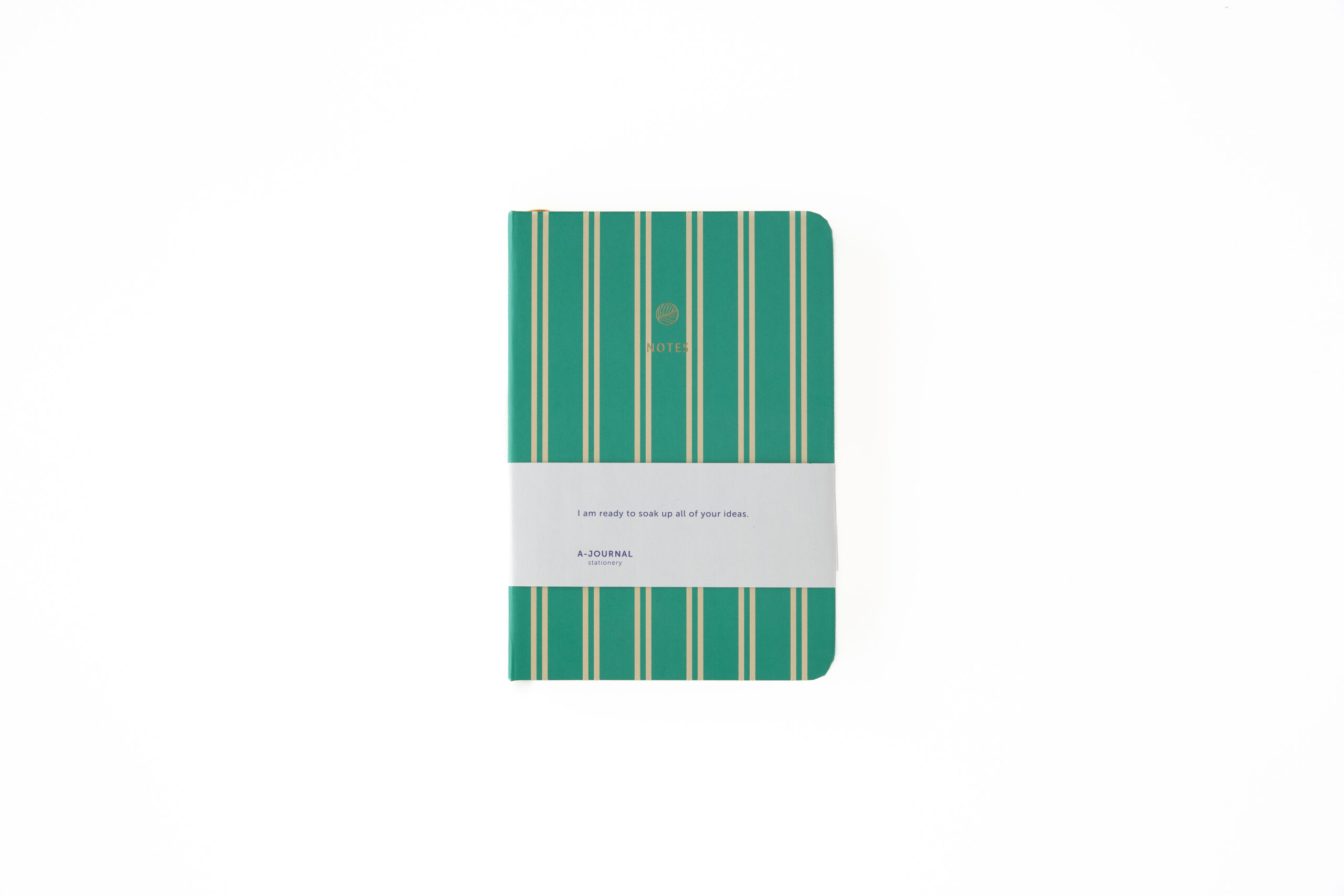 a-journal-a6-notebook-notizbuch-green-stripes image 1