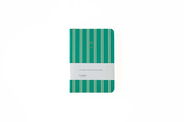 a-journal-a6-notebook-notizbuch-green-stripes image 1