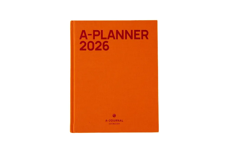 a-journal-a-planner-2026-orange-linen-terminplaner-leinen image 1