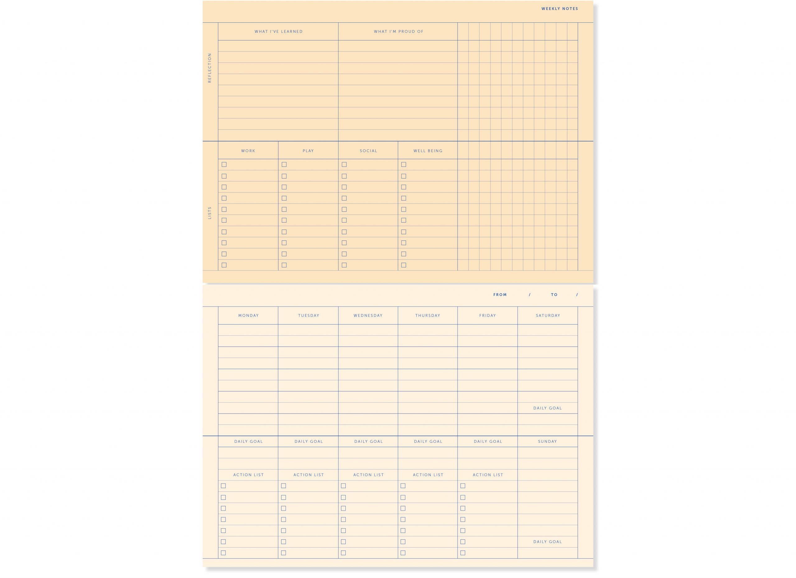 a-journal-deskplanner-tischkalender-coral-kariert image 2