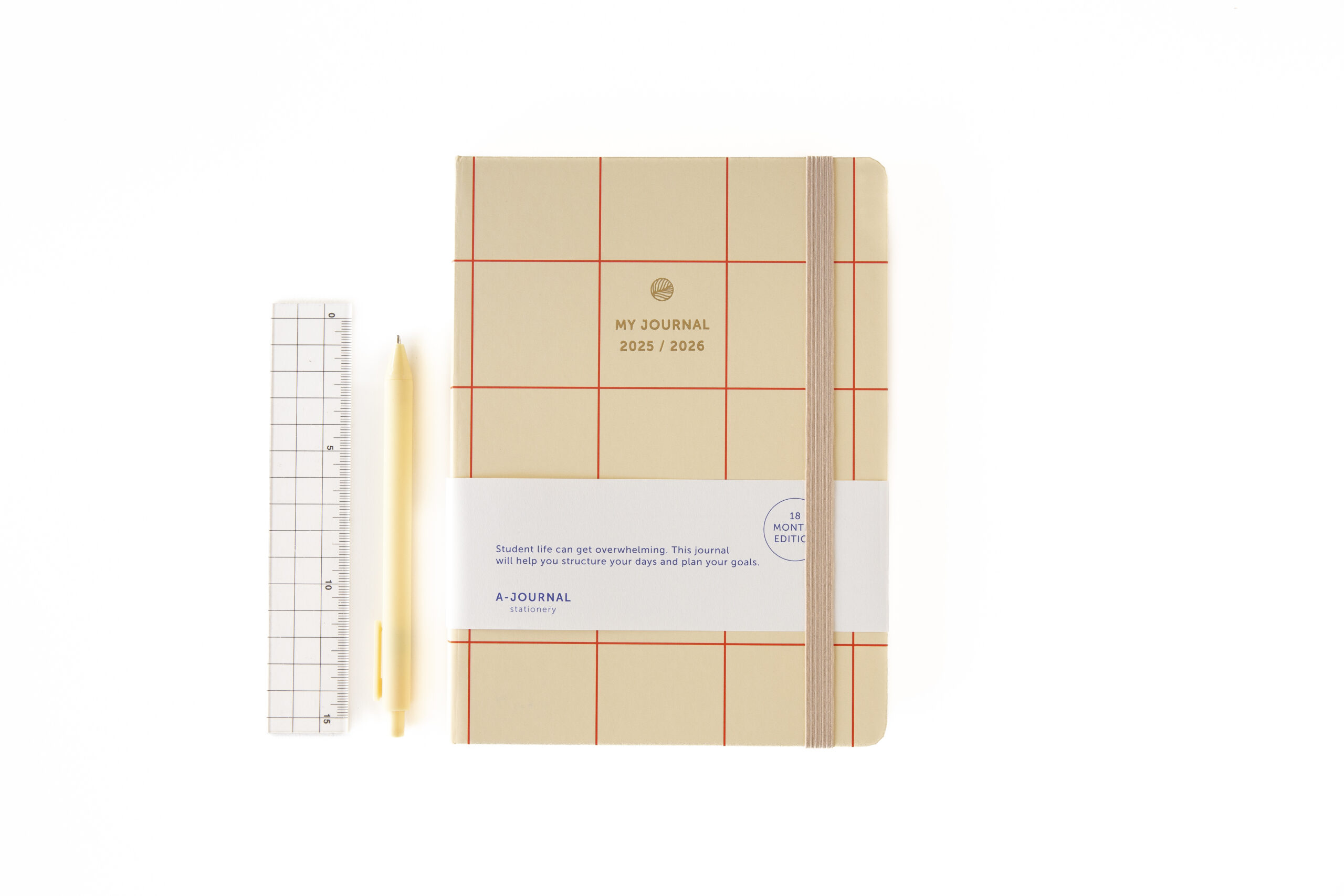 a-journal-my-journal-schulplaner-2025-2026-kariert-rot-18-monate image 5