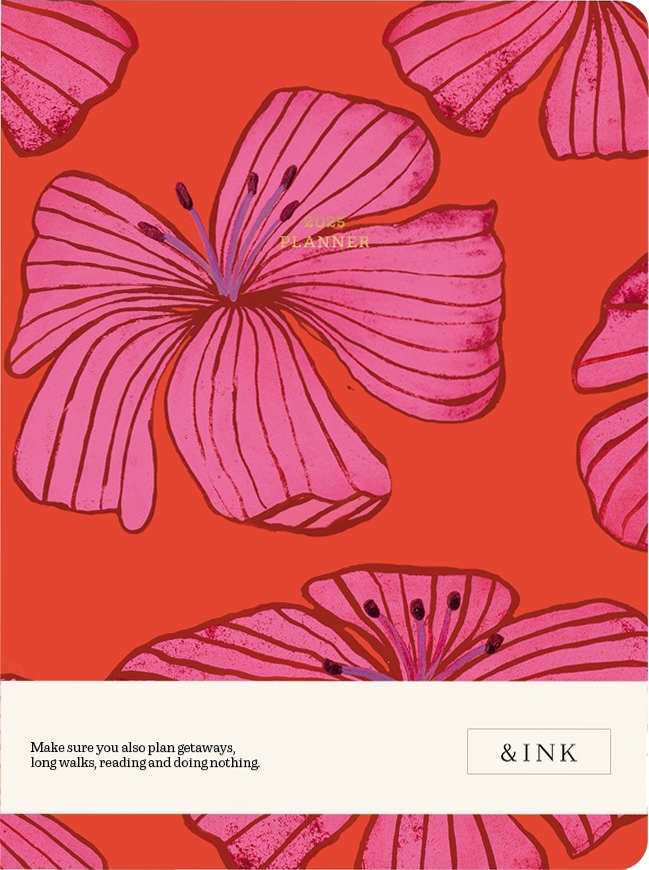 a-journal-ink-diary-2025-kalender-flower-pink-blumen image 1