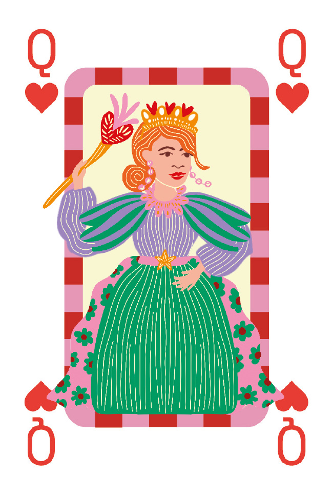 a-journal-fabrique-playing-cards-stripes-red-pink-karten image 3
