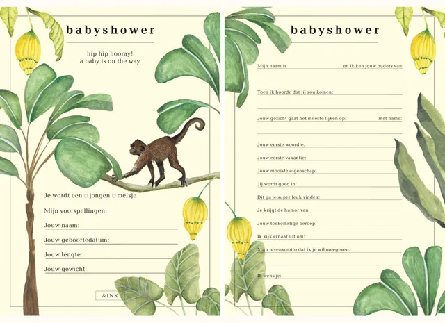 a-journal-ink-babyshower-karten-set-baby-feier image 1