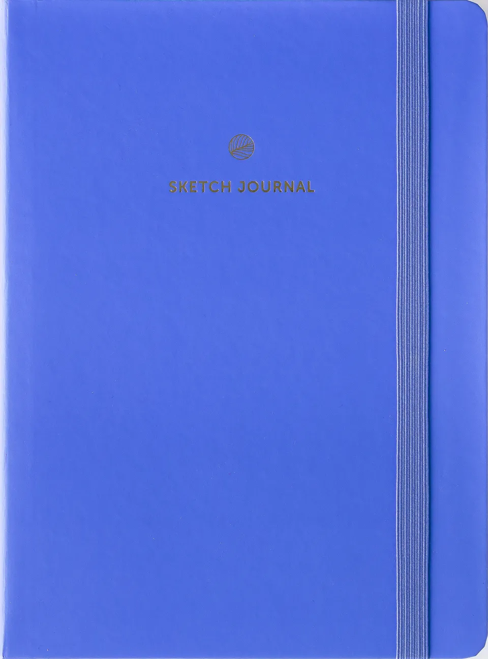 a-journal-skizzenbuch-blau-sketchbook-papier-blanko image 1