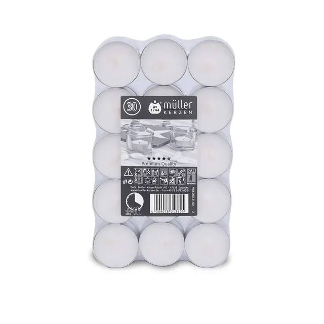 m-ller-kerzen-teelichte-30er-flatpack-4h-qualit-ts-teelichte image 1