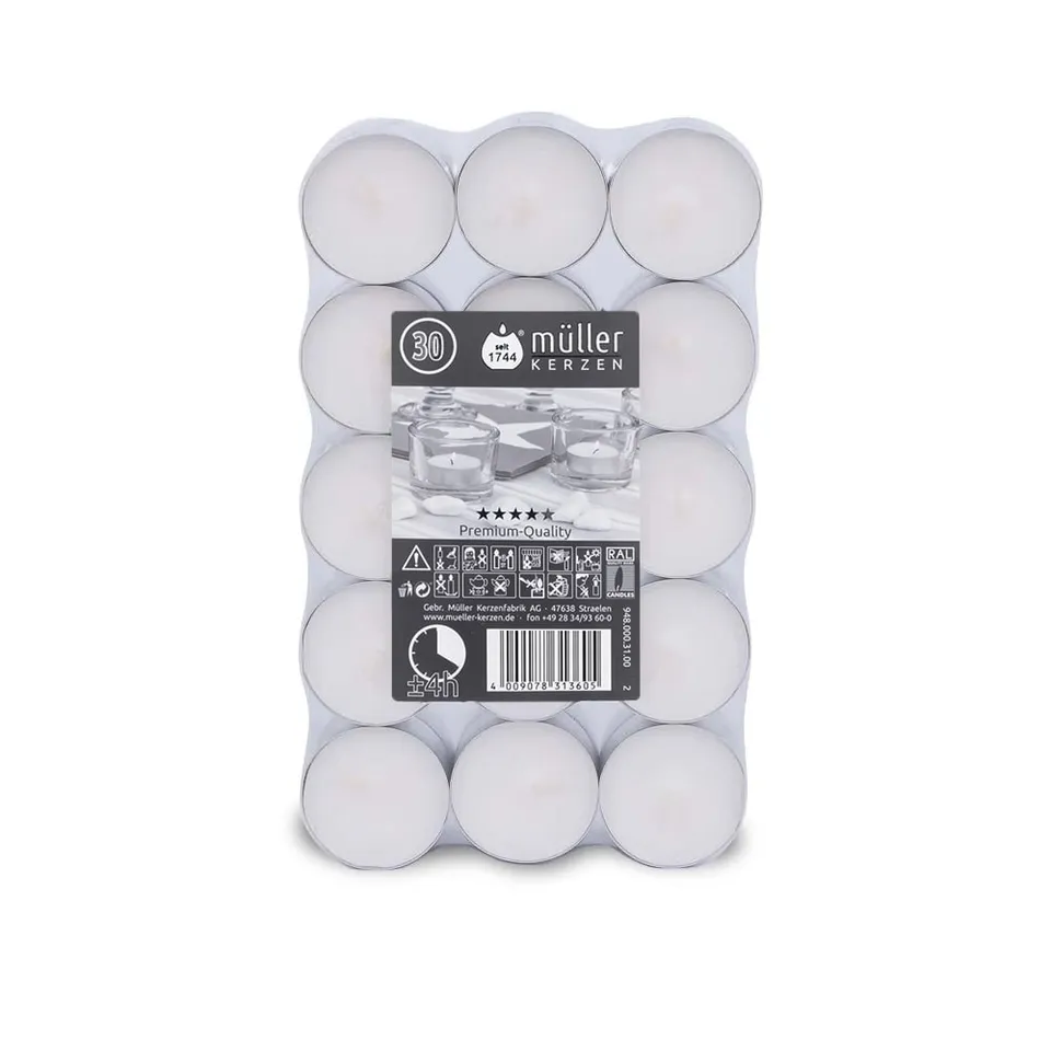 m-ller-kerzen-teelichte-30er-flatpack-4h-qualit-ts-teelichte image 1