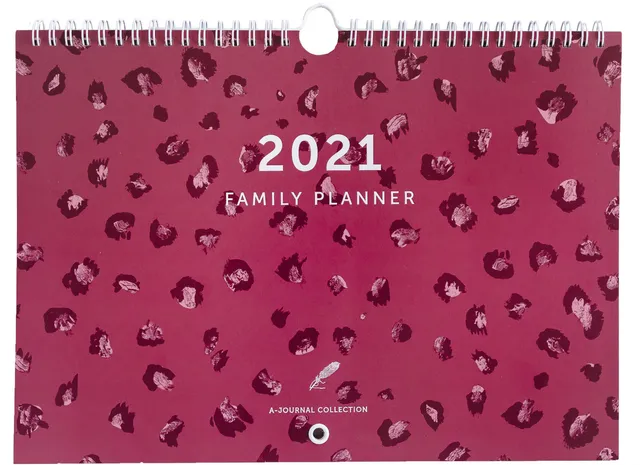 a-journal-family-planner-2021-coral-rot-leo-familienkalender image 1