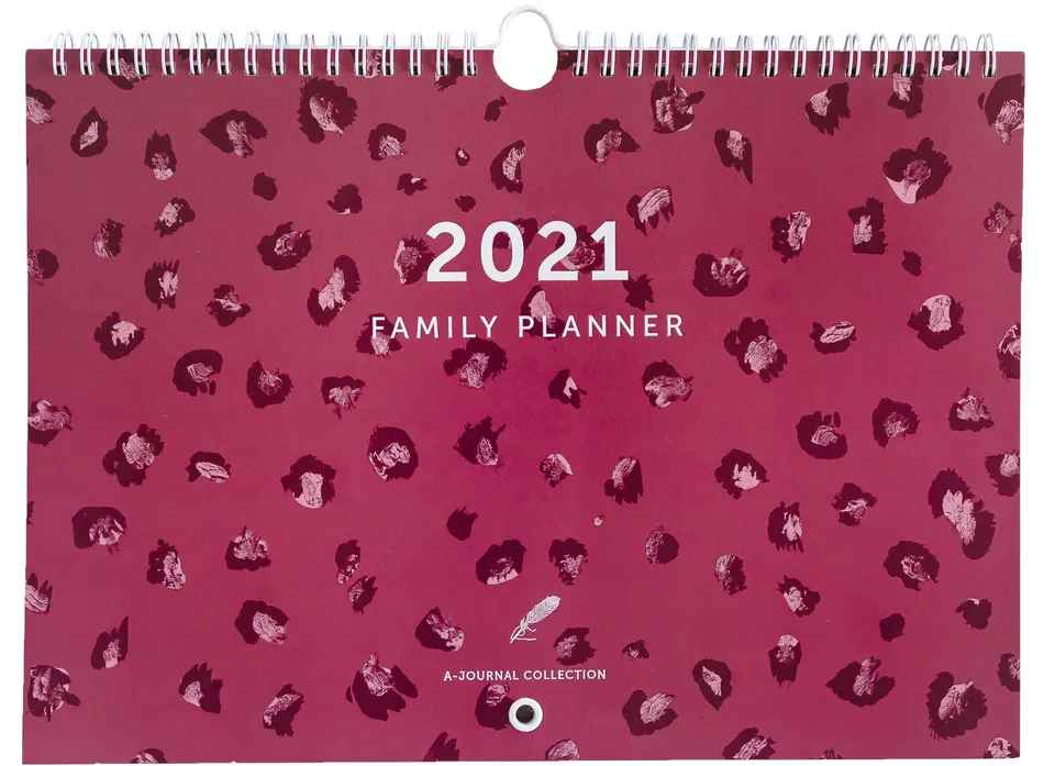 a-journal-family-planner-2021-coral-rot-leo-familienkalender image 1