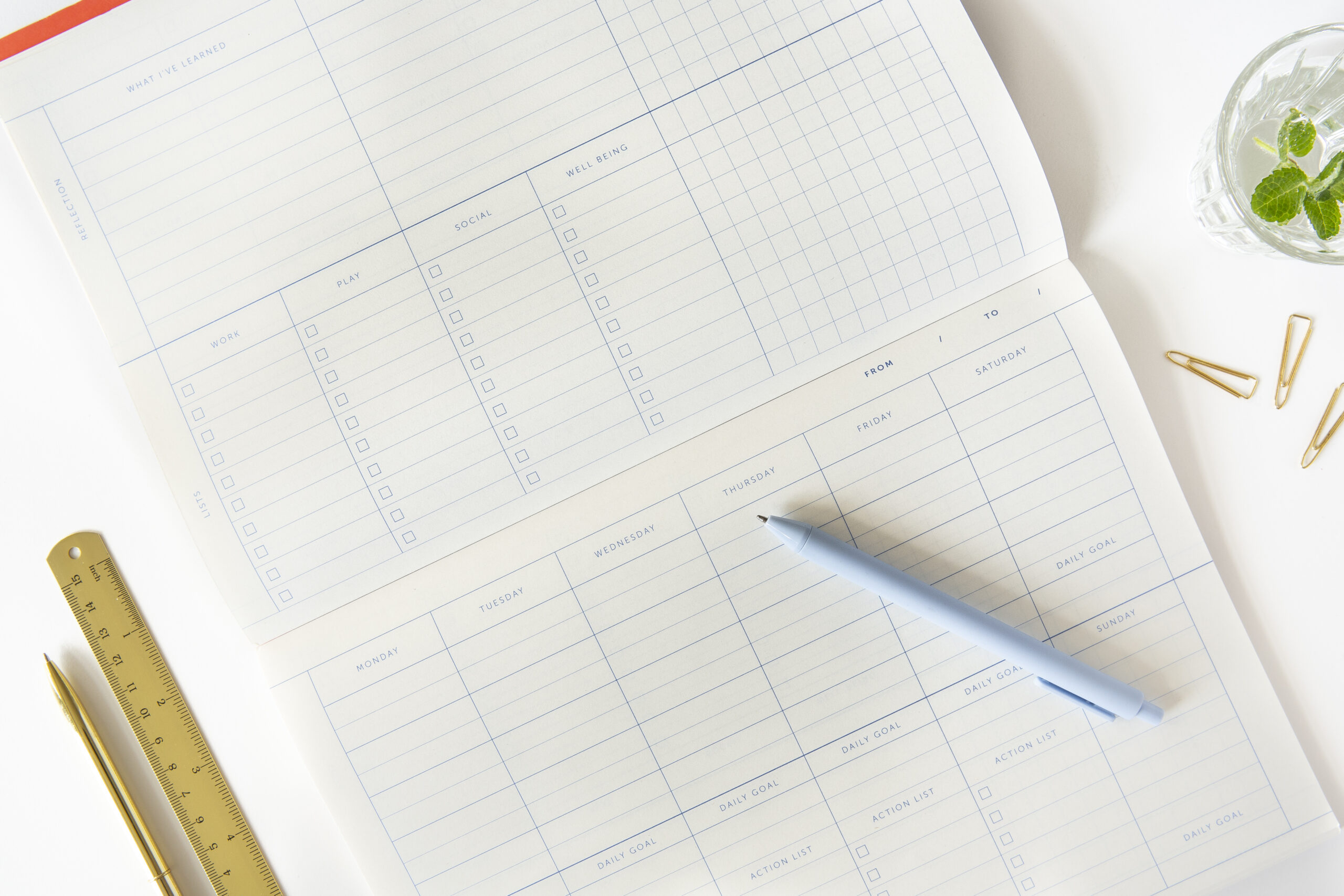 a-journal-deskplanner-schreibtischplaner-toile-de-jouy image 4
