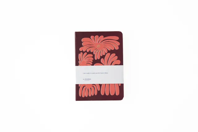 a-journal-a6-notizbuch-coral-flowers-blumen image 1