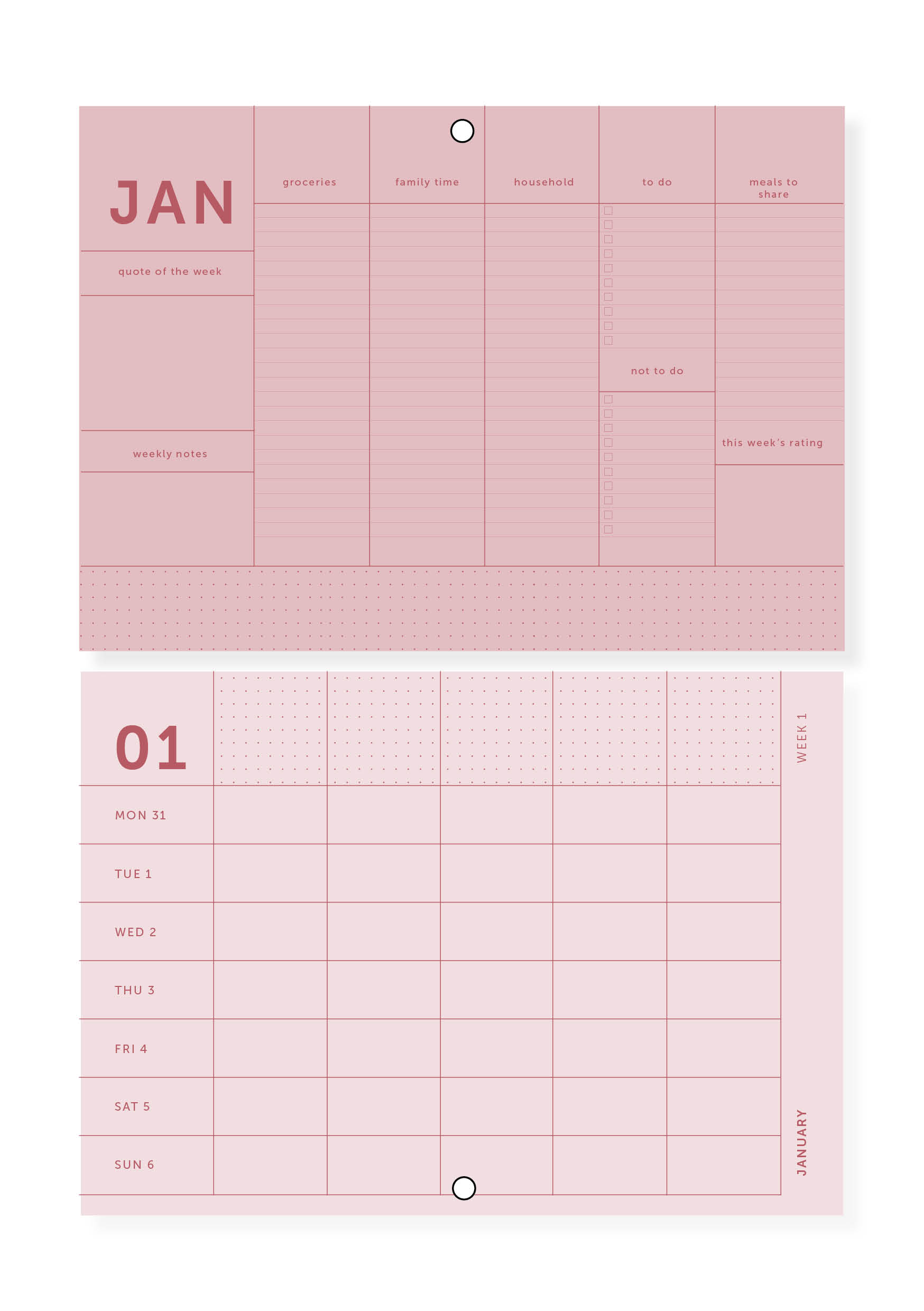 a-journal-family-planner-2022-familienkalender-checkered-pink image 3